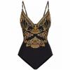 Womens Vintage French Style High-Waisted One Piece Swimsuit With Skirted Overlay Tummy Control Removable Padded Bra Quick Dry