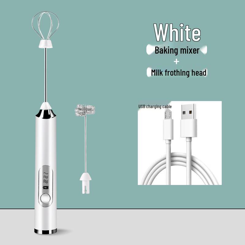 Wiederaufladbarer Elektrischer Milchaufschäumer & Eierrührer - Kabelloser Mixer für Kaffee & Proteinshakes