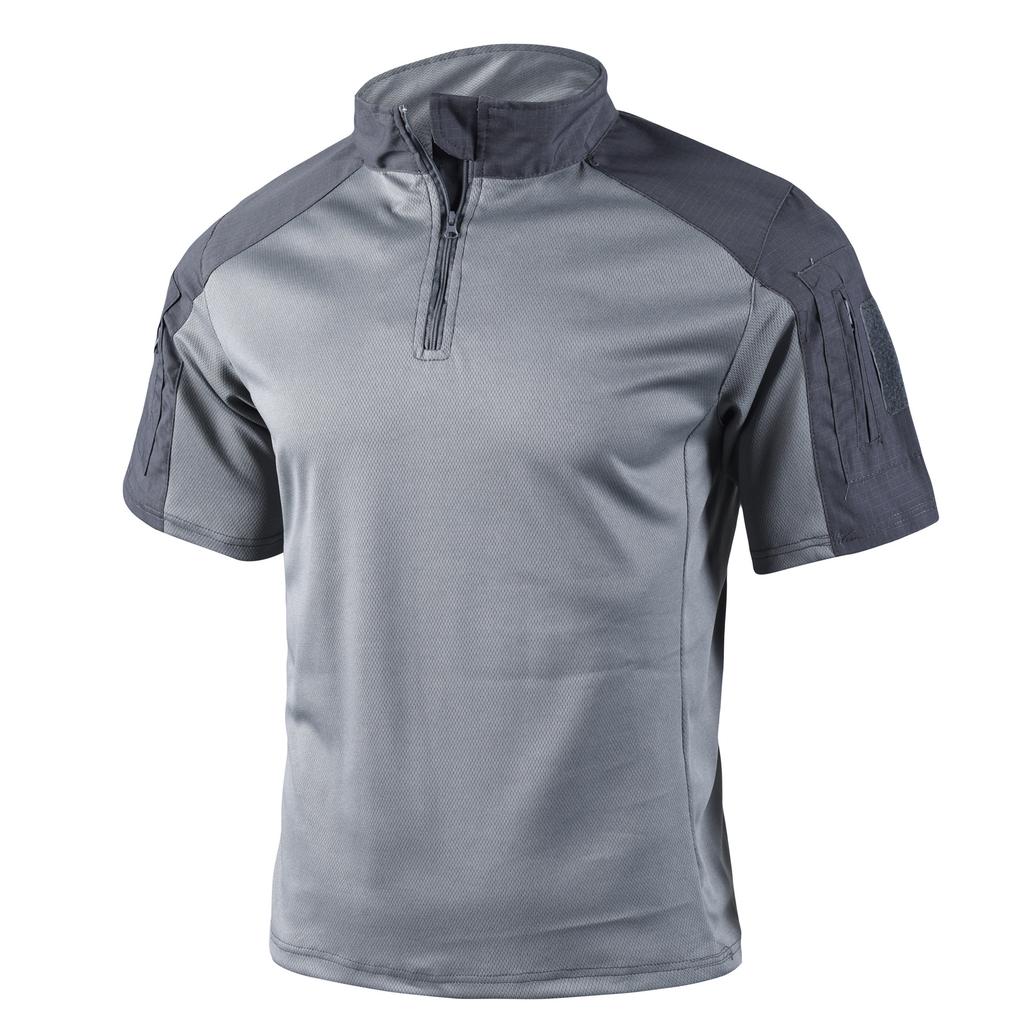 Summer Men's Outdoor Frog Suit Short Sleeve Camouflage Training Shirt Breathable Tops Lightweight Fast Drying