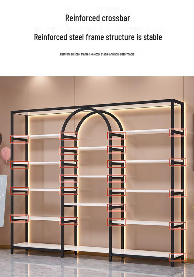 Floor-Standing Multi-Layer Nail Polish and Beauty Salon Display Rack