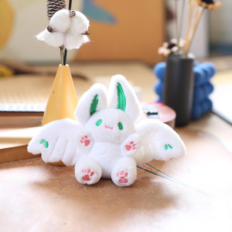 Adorable Pink Bat Bunny Plush Toy Cute Rabbit Stuffed Animal With Soft Fur