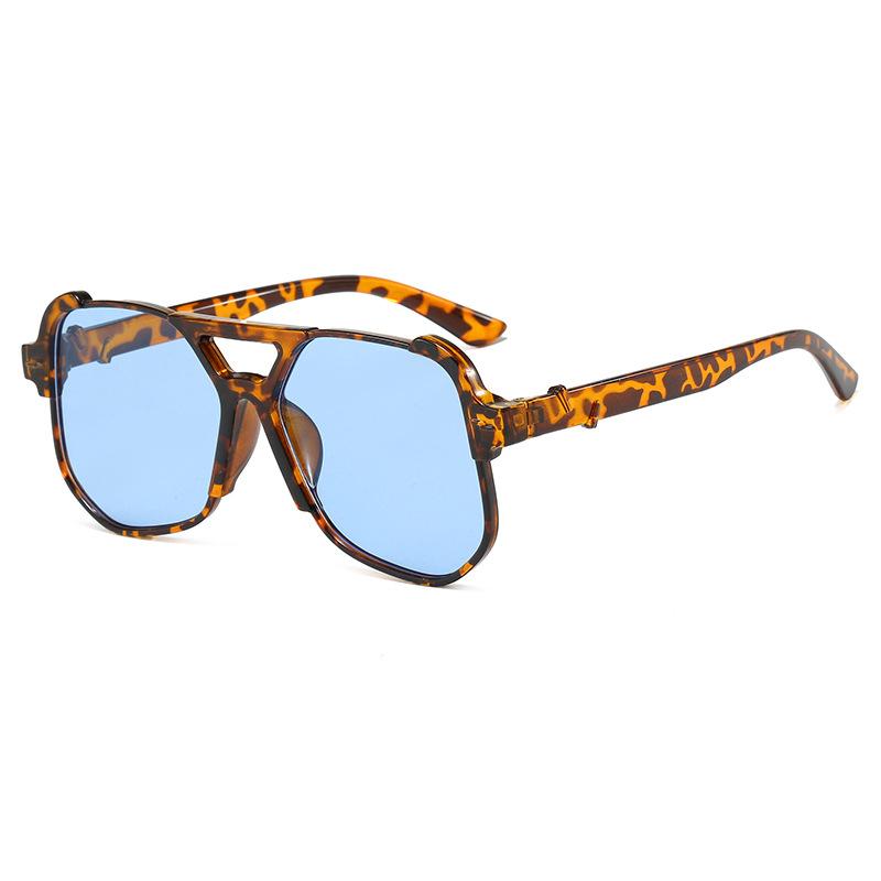 2025 Retro Double Bridge Sunglasses Large Frame PC Lenses UV400 Anti-UV Pilot Glasses for Men and Women