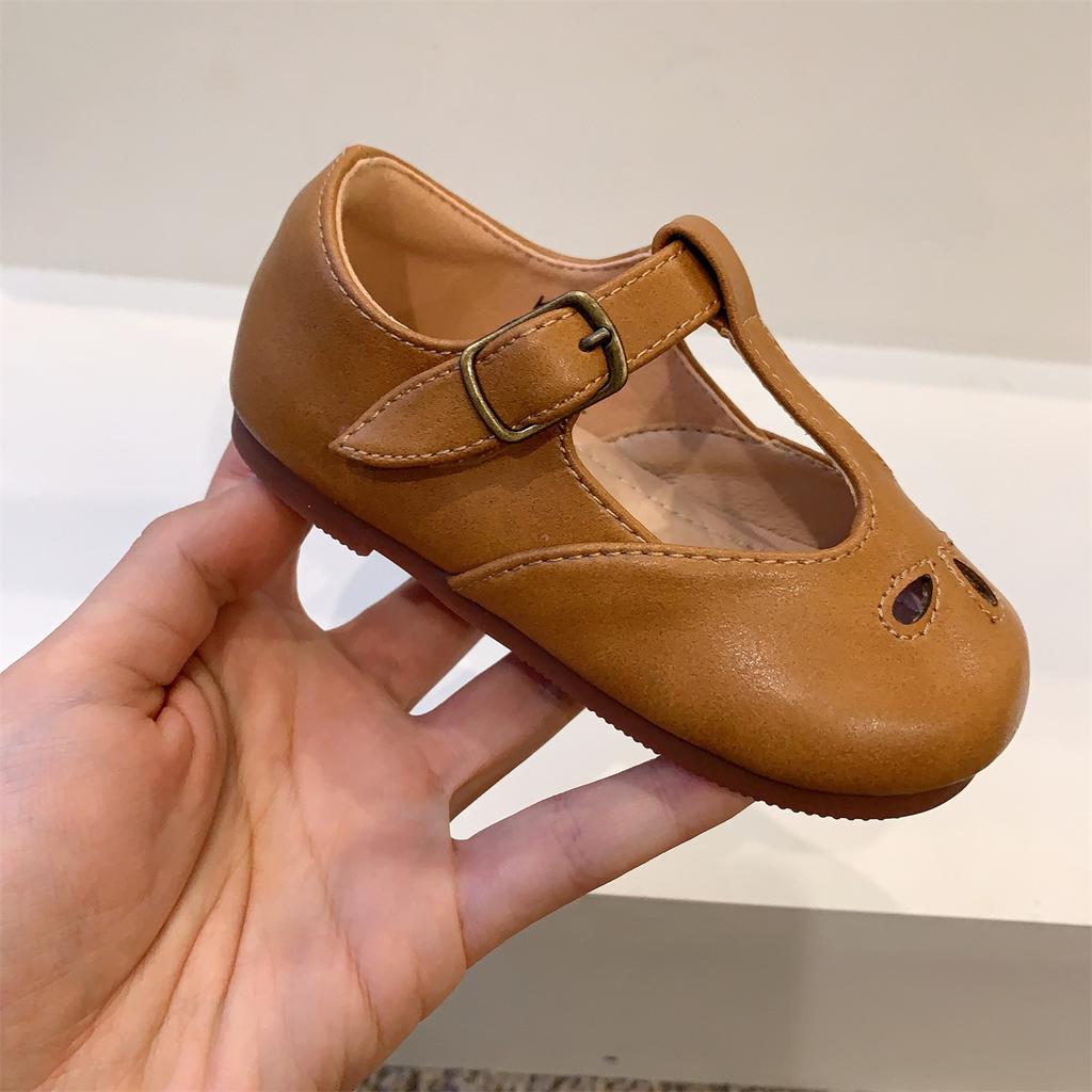 Retro Dětské boty s mělkým svrškem Dívčí kožené boty Duté Prodyšné Princeznovské boty Dětské Jednoduché boty