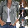 Autumn Fashion Women's Long Sleeve Slim Thin Jacket Coats Zip Up Biker Casual Flight Top Coat Outwear