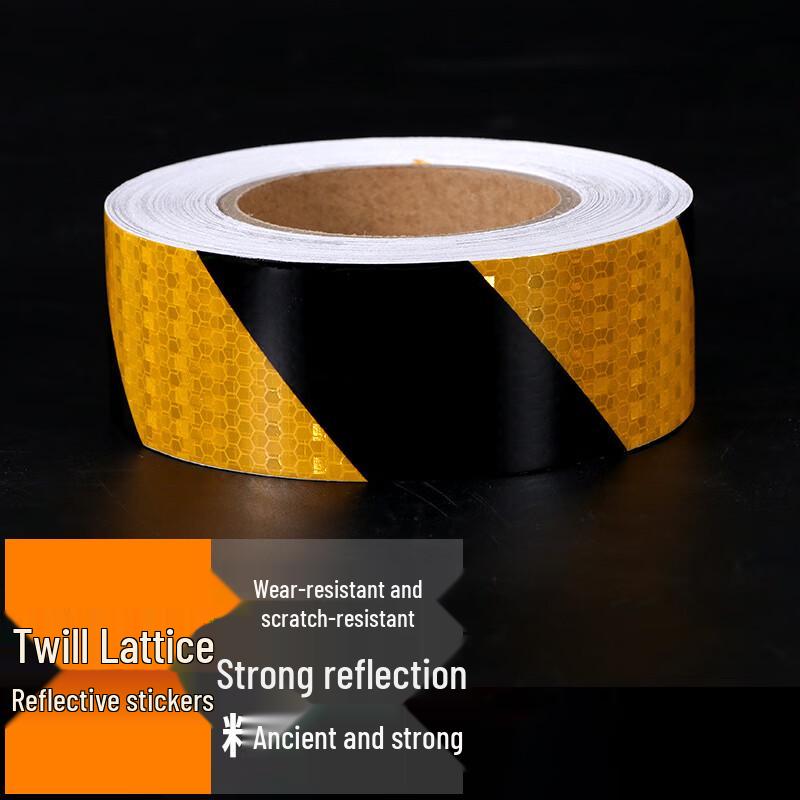 Shock Clan Yellow-Black Diagonal Reflective Safety Tape