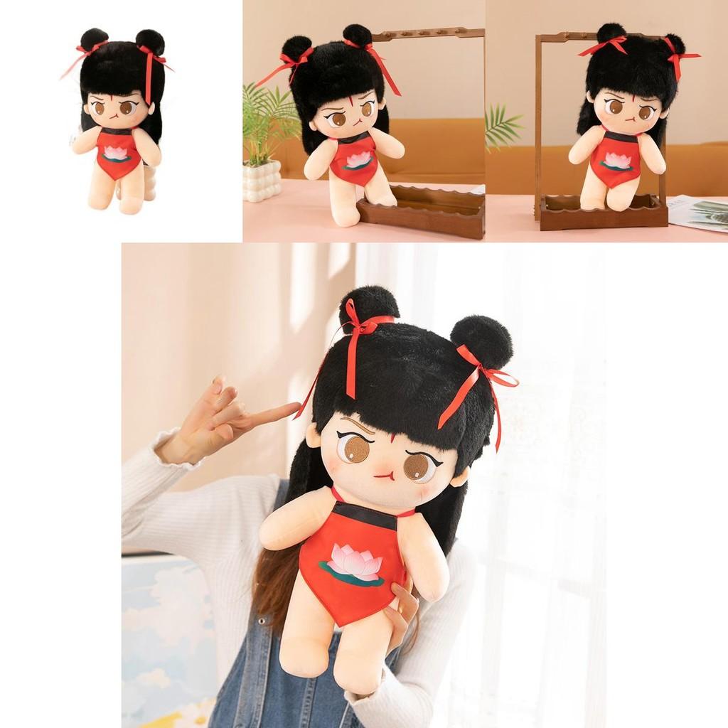 Adorable Nezha Plush Toy Cute Nezha Cartoon Doll Soft Stuffed Animal Pillow For Kids Gifts