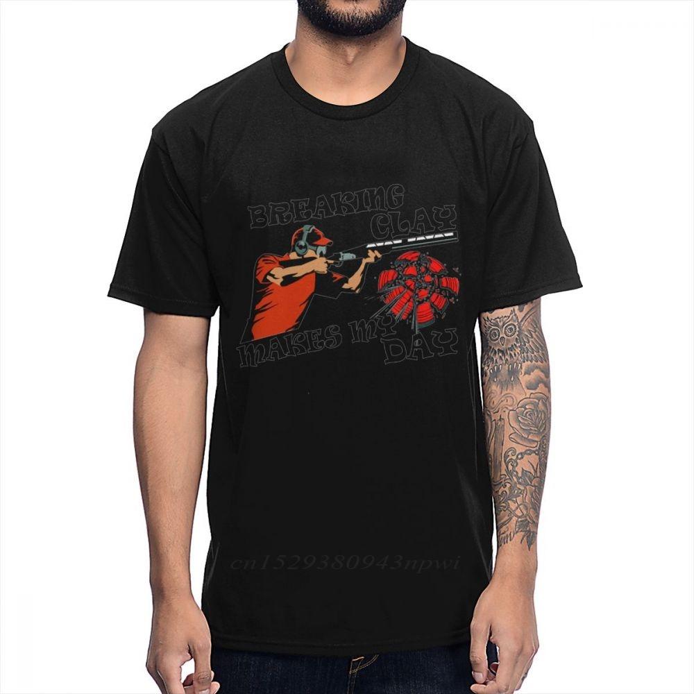 Man Leisure Clay  Trap Shooting For Skeet Shooting Fans T Shirt Round Neck Comfortable Cotton Anime Homme Tshirt