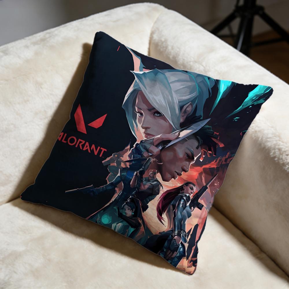 Hot VValoranted Cushion Cover Soft Decorative Pillow Case Suitable for Bedroom Sofa Car Travel Use