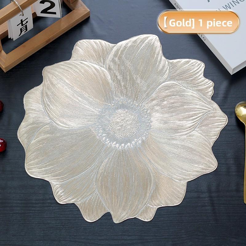 Tappetino in PVC Antiscivolo Fiore di Loto con Spesso Isolamento per Elegante Sala da Pranzo Domestica
