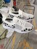 Plus Size Women's Leopard Print Flyknit Wedge Heel Casual Shoes - 2023 Spring/Autumn Collection