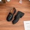 Grape Mother Retro Small Leather Shoes for Women To Wear High-end Sense Triumph Buckle Platform Loafers for Women 2025 Spring New Models