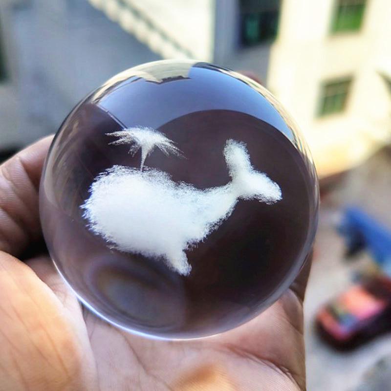30 Clear Crystal Balls with 3D Laser-Engraved Solar System and Earth Galaxy Design - Creative Desktop Ornaments