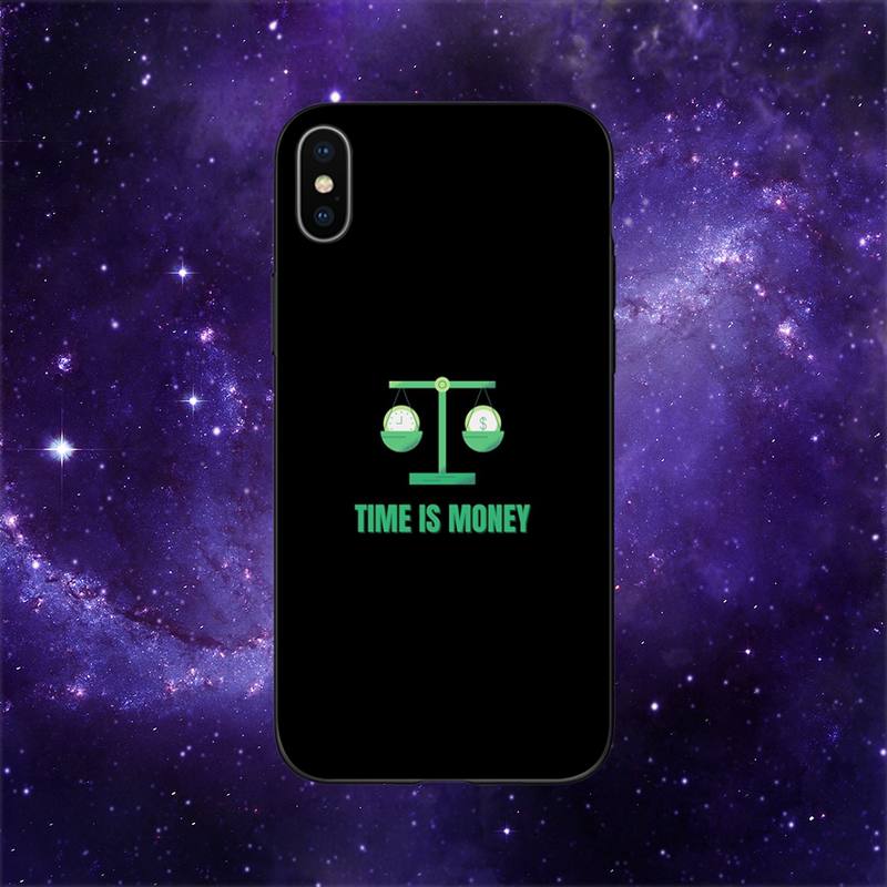 Husă de telefon Funny Time is Money pentru iPhone 11 12 Mini 13 14 15 Pro XS Max X Plus SE XR Shell