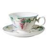 180ml Vintage Ceramic Tea Cup And Saucer Set for Afternoon Coffee Breakfast Home Kitchen Decorative Classic Style