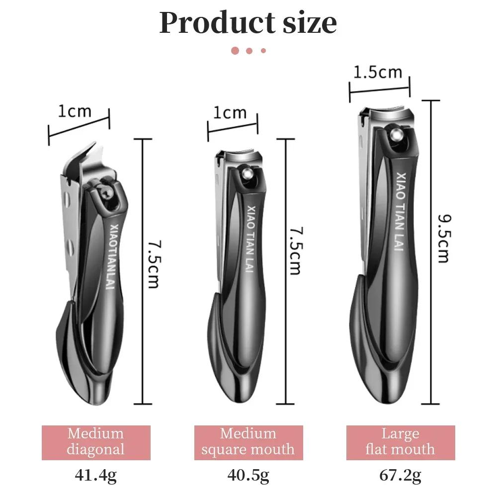 Stainless Steel Nail Clippers Toenail and Nail Clipper Cleaner Personal Care Trimming Tools Splash Proof Nail Clippers