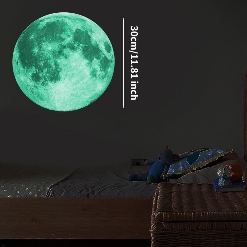 Luminous Wall Stickers Baby Kids Bedroom Home Decor Moon Stars Luminous Fluorescent Wall Stickers