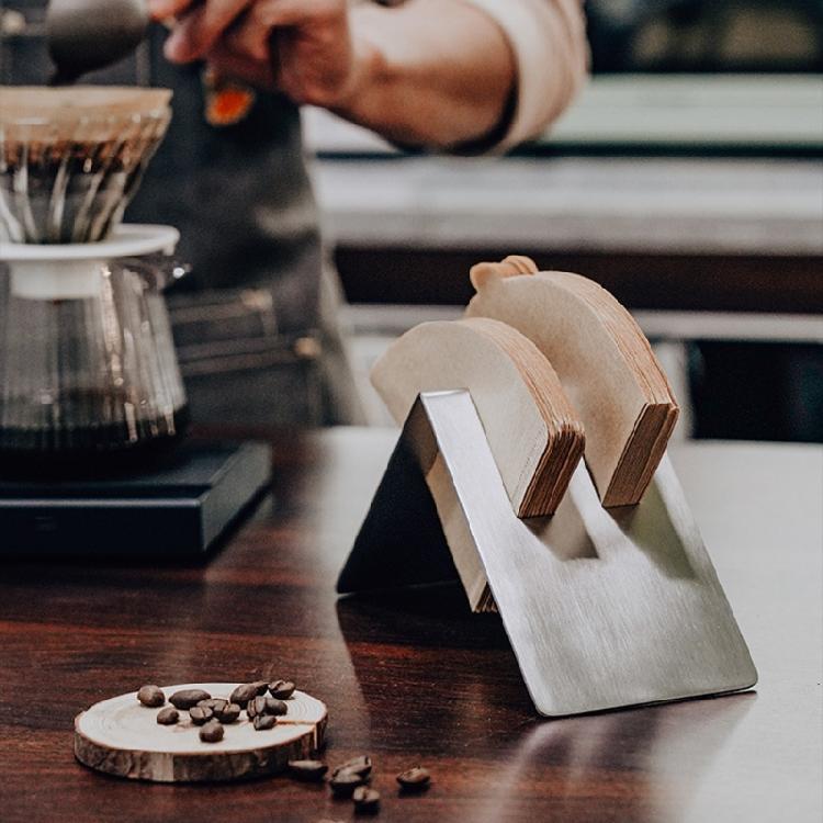 Practical Coffee Filter Organizers Practical Stainless Steel Coffee Filter Shelf for Baristas Coffee Paper Holder