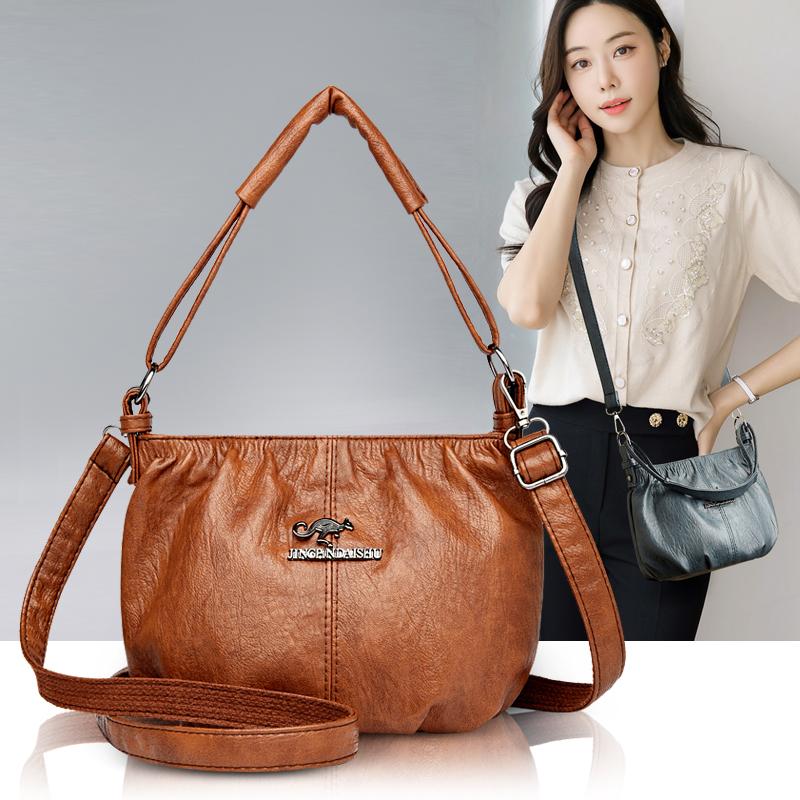 Women's Handbag Mother Bag Large Capacity Crossbody Shoulder Bag Soft Leather Mobile Phone Bag