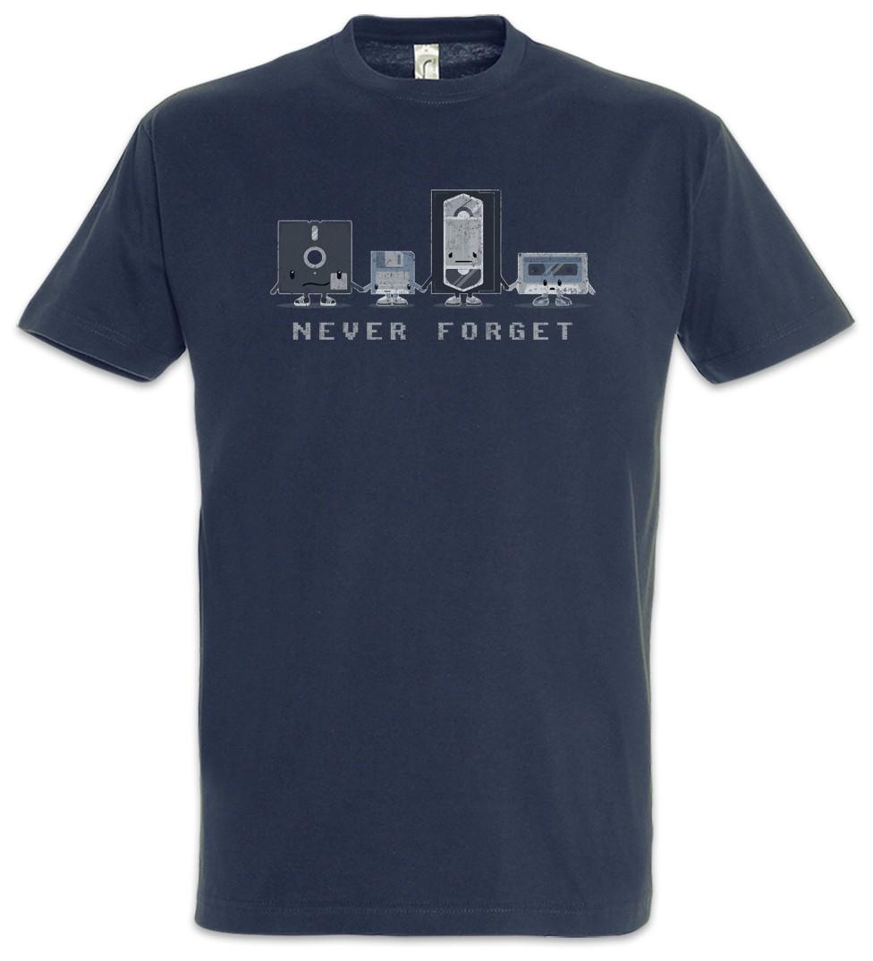 

Never Forget Mens T-Shirt Mens Womens Tees Top Floppy Disk Retro Cassette VHS Video Floppy Floppy S
