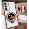 Glitter Mirror Holder Case For Samsung S25FE A56 A36 A17 A07 A26 A25 A55 A54 A35 A34 A15 A14 A73 A06 Shockproof Stand Soft Cover