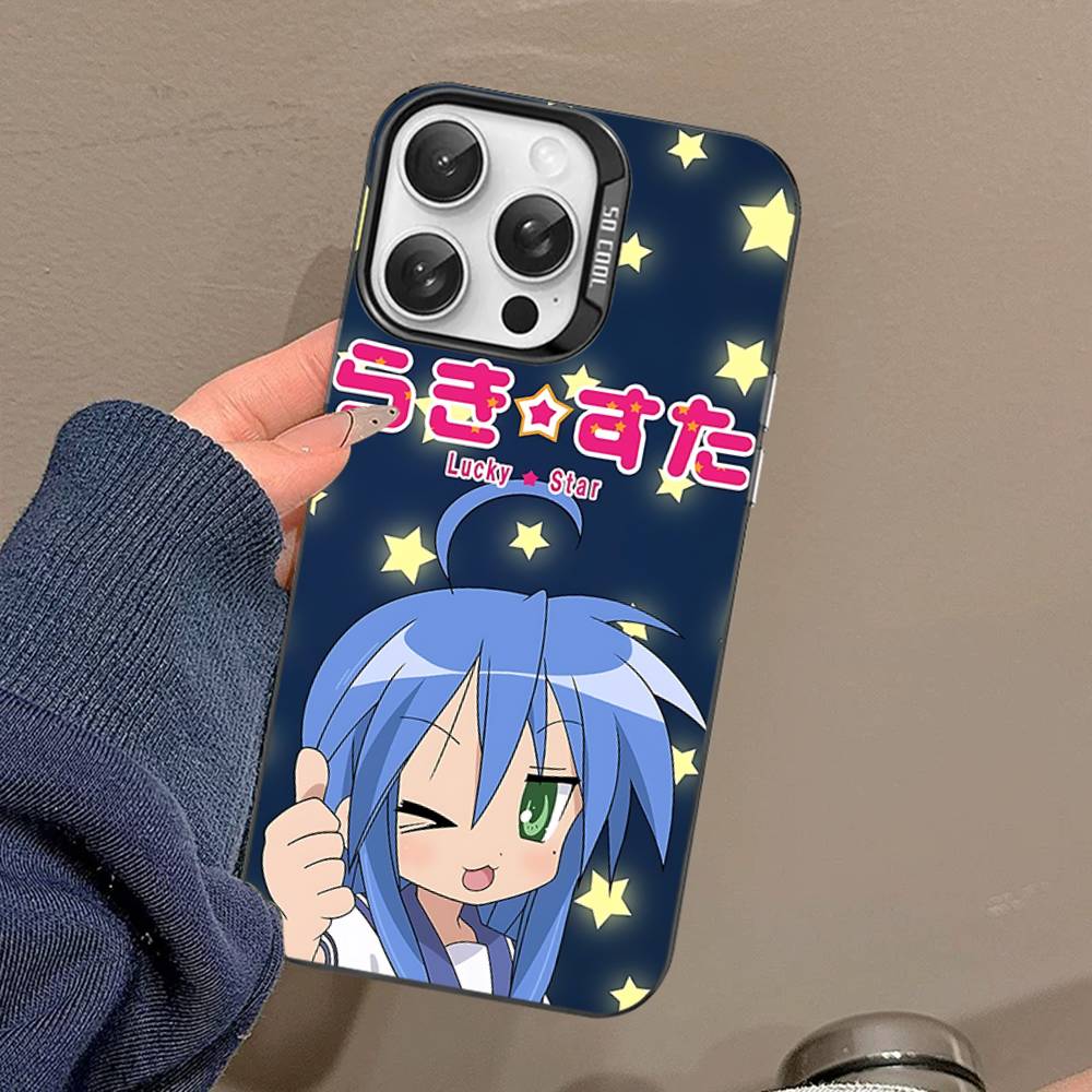 Anime Girl Lucky Star Phone Case For IPhone 16 15 14 13 12 11 17 Pro MAX Plus Pro Matte Shockproof Cover