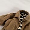 Korean Mori Style Brushed Coat for 3-5 Year-Olds - Long-Sleeve, Single-Breasted Shirt for Boys & Girls