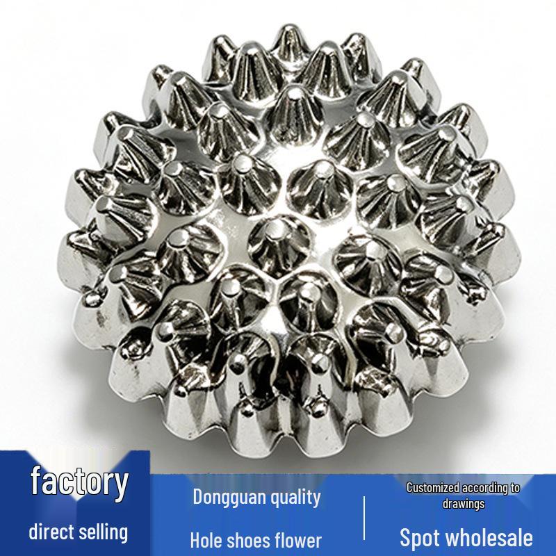 Metallic Flower & Spike Shoe Charms for Crocs