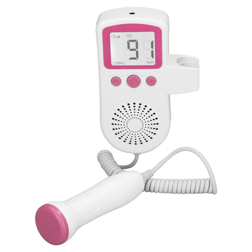 3.0MHz Fetal Heartbeat Monitor High Sensitivity LCD Fetal Sound Heartbeat Detector Pink