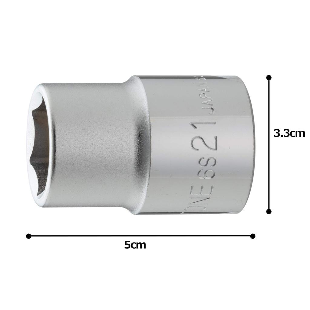 TONE 21mm Width 6S-21 6-Point Socket, 19.0mm (3/4") Drive,