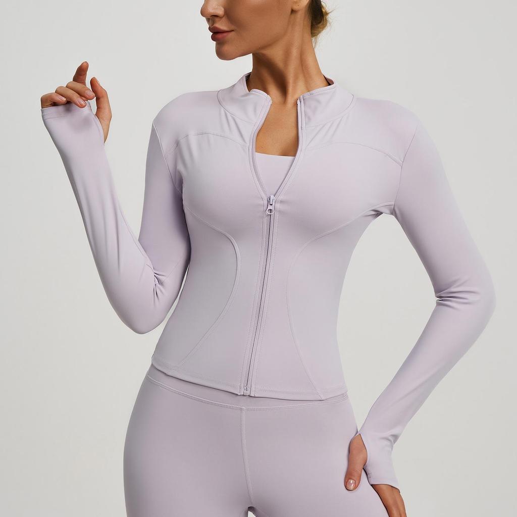 Women's Outdoor Yoga Jacket - Nude, Breathable, Tight-Fit, for Cross-Border Activities