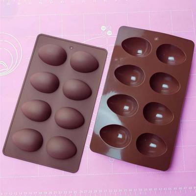 Moule en Silicone Chocolat Forme Œuf de Pâques 3D 8 Cavités Moule à Gâteau DIY Moule de Cuisson Œuf de Dinosaure Moules à Pâtisserie Fondant Moule à Savon