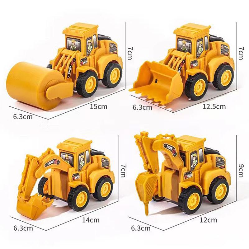1Pcs Engineering Vehicle Model Press Sliding Car Excavator Bulldozer Children Educational Construction Vehicle Toy Kids Boy Gift