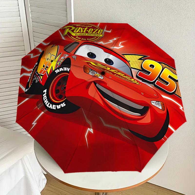 1PC Racing Umbrella-8-Rib Reinforced, Automatic Open, Lightweight & Durable, Cute Fashion Accessory for Outdoor, Beach or Casual Use, Beach Umbrella P