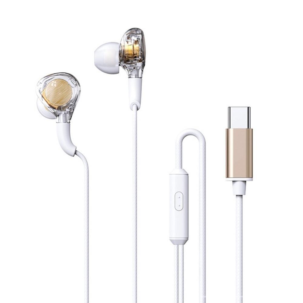 3.5mm Wired Headset Heavy Bass Stereo Earphones Music Earphones Type C Earphones  Mobile Phone