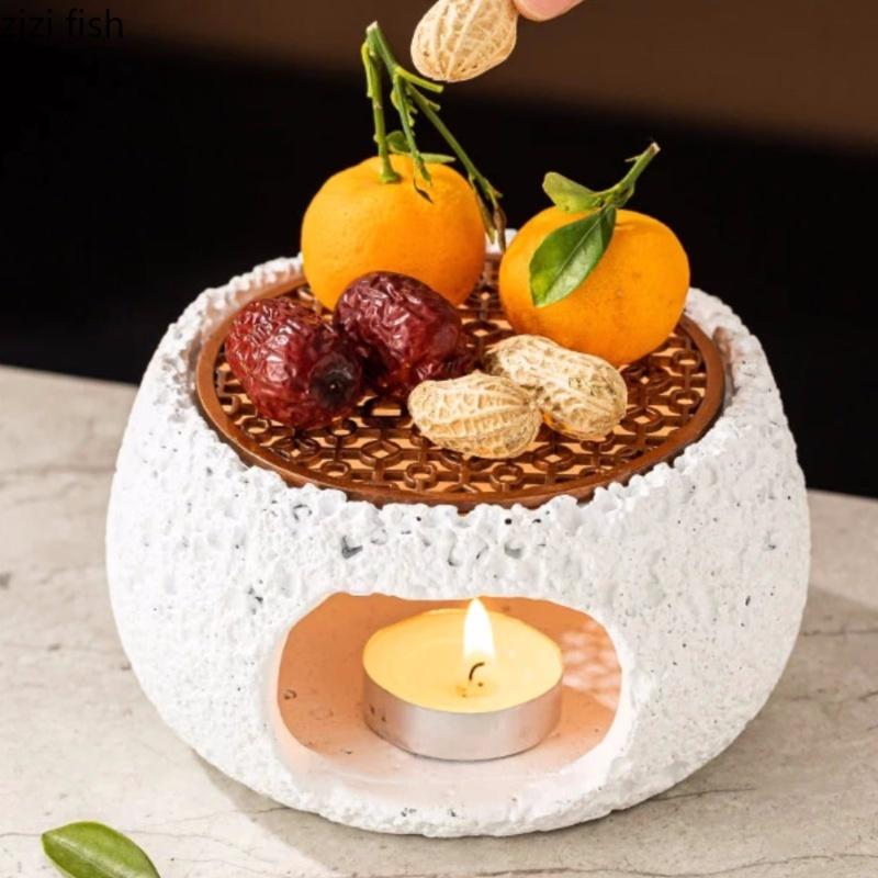 Platos para comer Horno pequeño Calentador de velas Disco aislante Vajilla especial Plato de frutas Bandeja para refrigerios Tazón de postre Horno de calentamiento