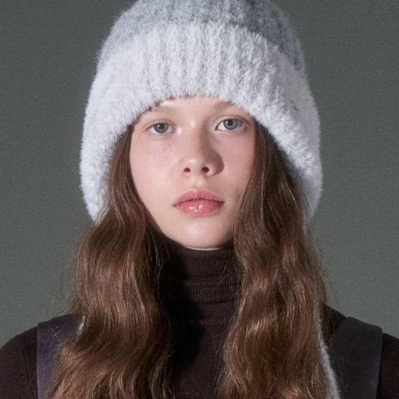 WHITE SANDS Wool Blend Two-Tone Knit Bonnet Hat Serdi (4 colors)