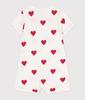 Heart Print Short Romper A09HG 6 months 67cm [Petit Bateau] Off-White/Red
