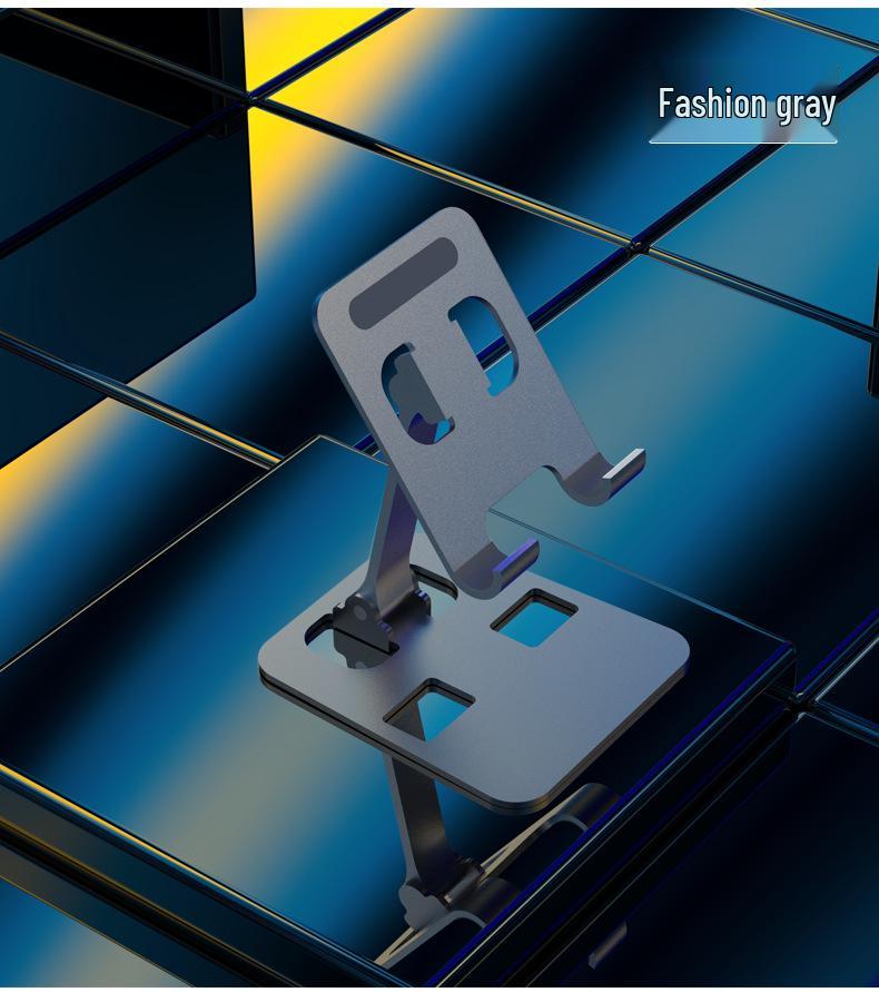 Foldable Metal Phone & Tablet Stand for Desktop Live Streaming and Overhead Shots, 360° Rotating, Perfect Gift.