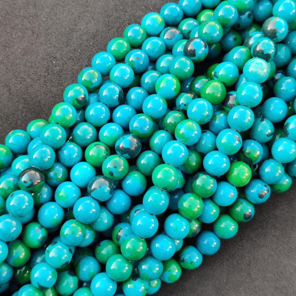 14-15 Inch Strand Synthetic Chrysocolla Round Beads, 6mm 8mm 10mm Choices Size Beads, 1 Strand Bead.