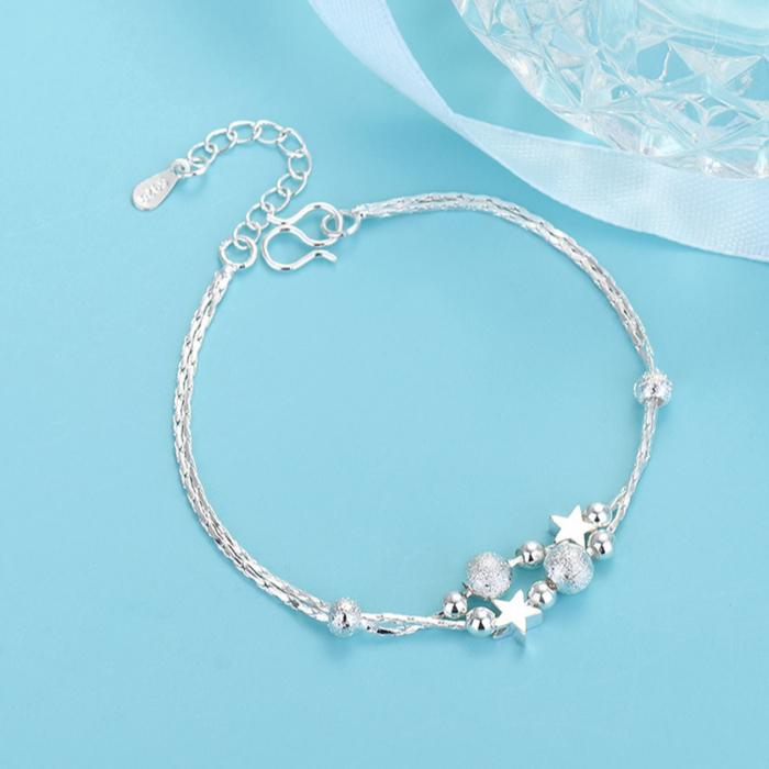 Vintage 925 Sterling Silver Bracelets for Women Luxury Korean Hollow Texture Round Bead Bracelet Party Wedding Beautiful Jewelry