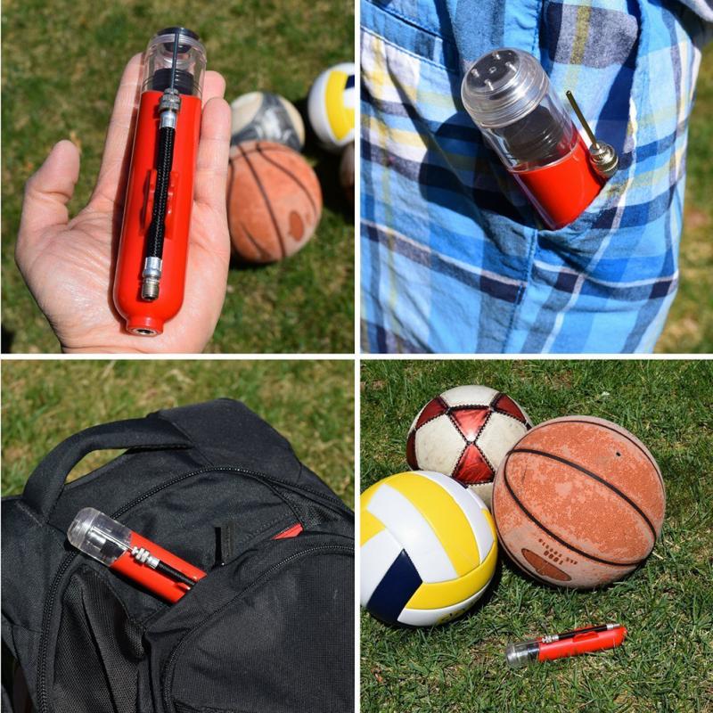 8 Inch Ball Air Pump Portable Multi-function Hand Pump With Needles Nozzles For Basketball Football