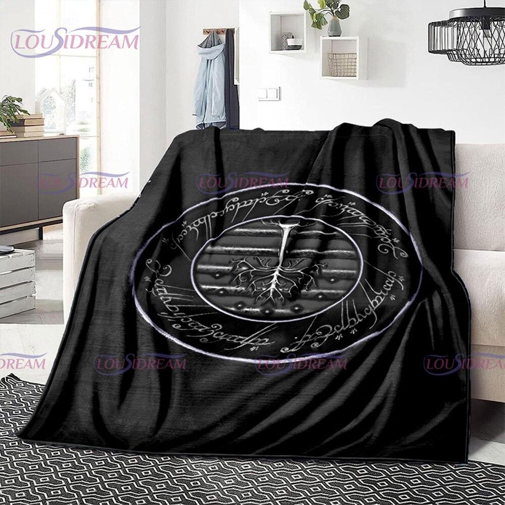 

Класичний фільм L-Lord of the R-Rings Pattern Фланелева ковдра для офісу Теплий і зручний диван Дорожня ковдра 75cm x 90cm