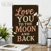 Tin Sign Love You To The Moon Metal Wall Art 8x12 Inches Vintage Romantic Decor Plaque