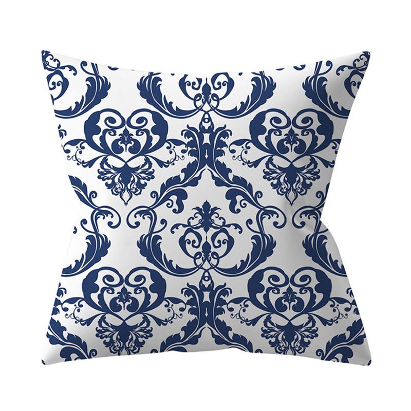 Navy Blue Mandala Nordic Geometric Pillowcase 45x45 Cushion Cover Decorative Pillow Sofa Cushion Home Decor Polyester
