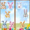 Easter Bunny Window Clings Cartoon Rabbit Glass Sticker Static Removable Kids Room Spring Holiday Decor