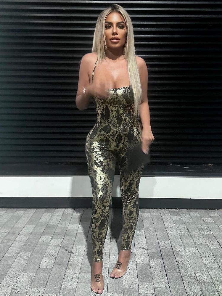 

Комбинезон с открытой спиной и перекрестными бретелями, сексуальный блестящий костюм на весну и лето для женской одежды, вечерние, клубная одежда M чёрный