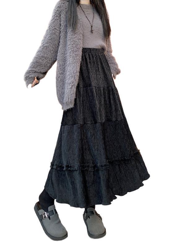 2025 High Waist Corduroy A-Line Mid-Length Skirt for Women - Autumn/Winter Collection