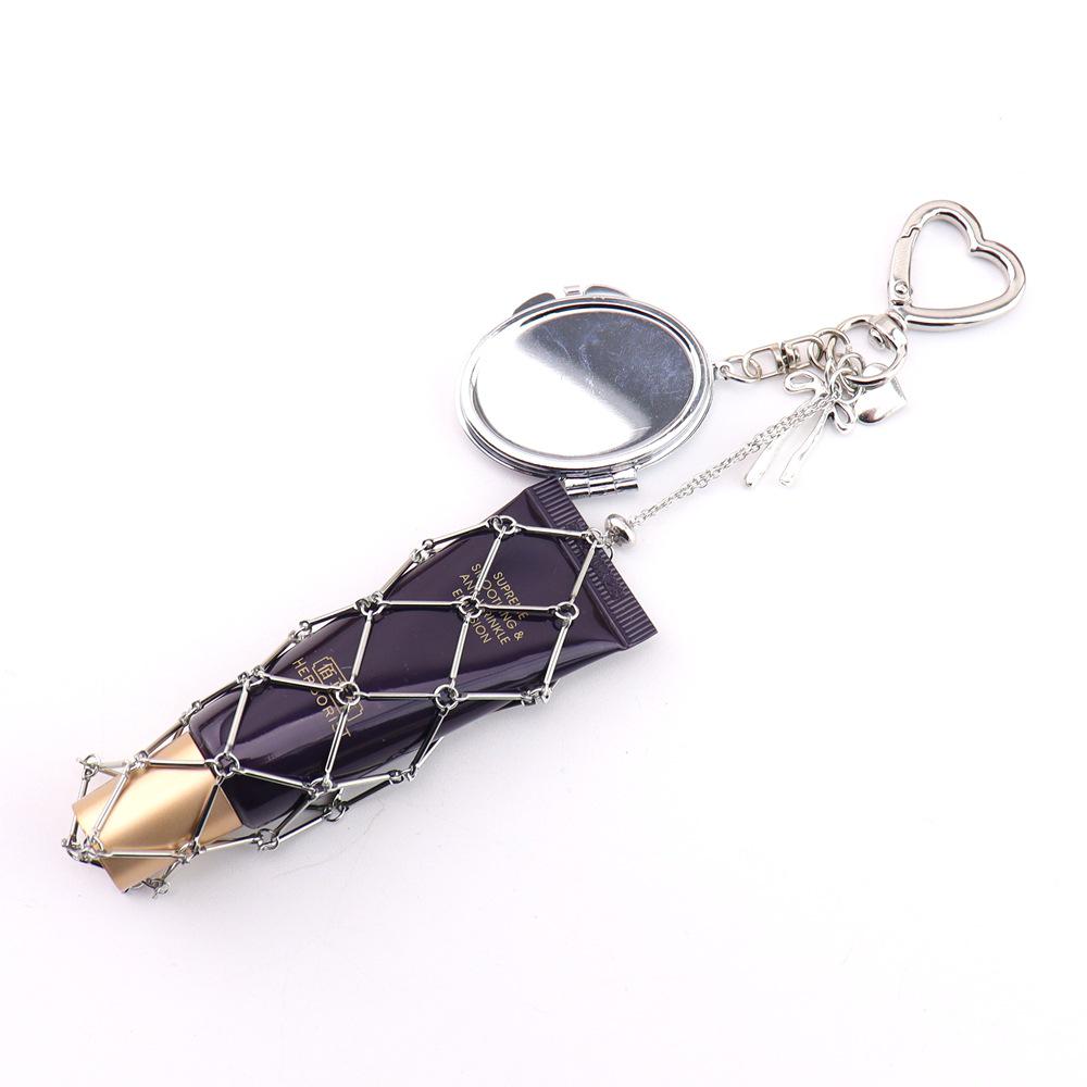 Original Metal Mesh Crossbody Bag Charm & Lipstick Keychain Pendant