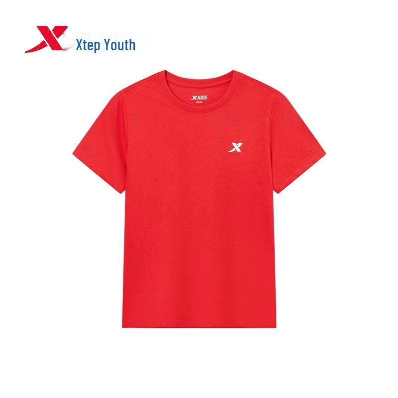 Xtep Youth Letter Print Cotton Short Sleeve T-Shirt