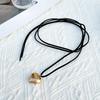 Heart Pendant Necklace Fashion Jewelry Long Velvet Rope Bow Tie Choker Necklace